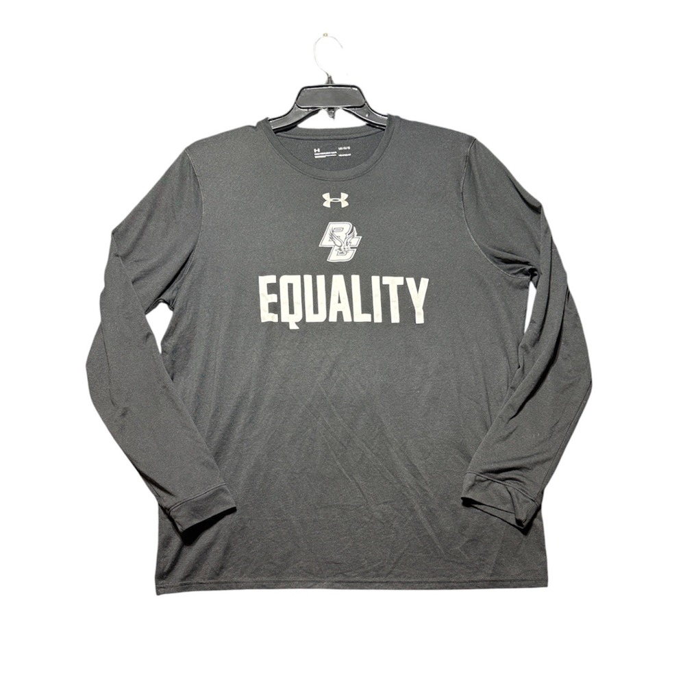 Under Armour Boston College Eagles Equality Shirt Mens Large Gray Long Sleeve